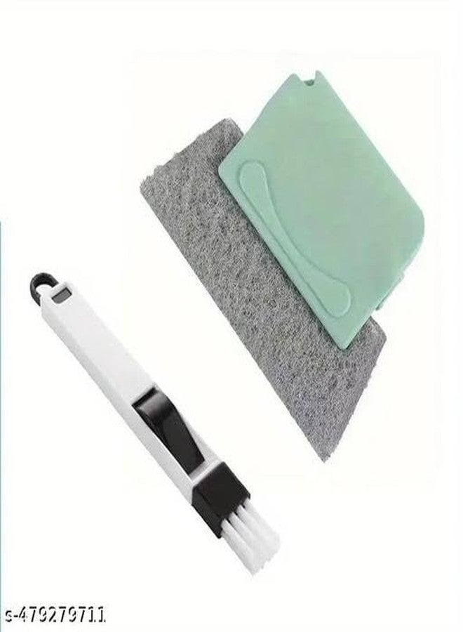 Radhehul 1&1 Combo of Window Groove Frame Cleaning Brush& Dust Cleaning Brush for Window Slot Keyboard with Mini Dustpan Door Track Cleaning Tool for All Corners Edges Gaps(Multicolour) - Image 2